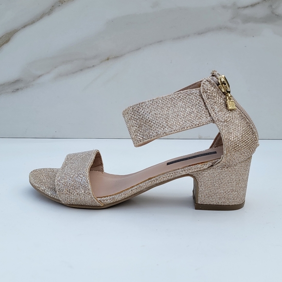 STUART WEITZMAN Rosalyn Alexa Anklestrap Gold glitter open toe heels Siz… - Picture 2 of 11